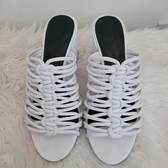 REBECCA MINKOFF Calanthe Strappy Block Heel Sandals Vegan Leather Sz 8 M - Picture 2 of 13